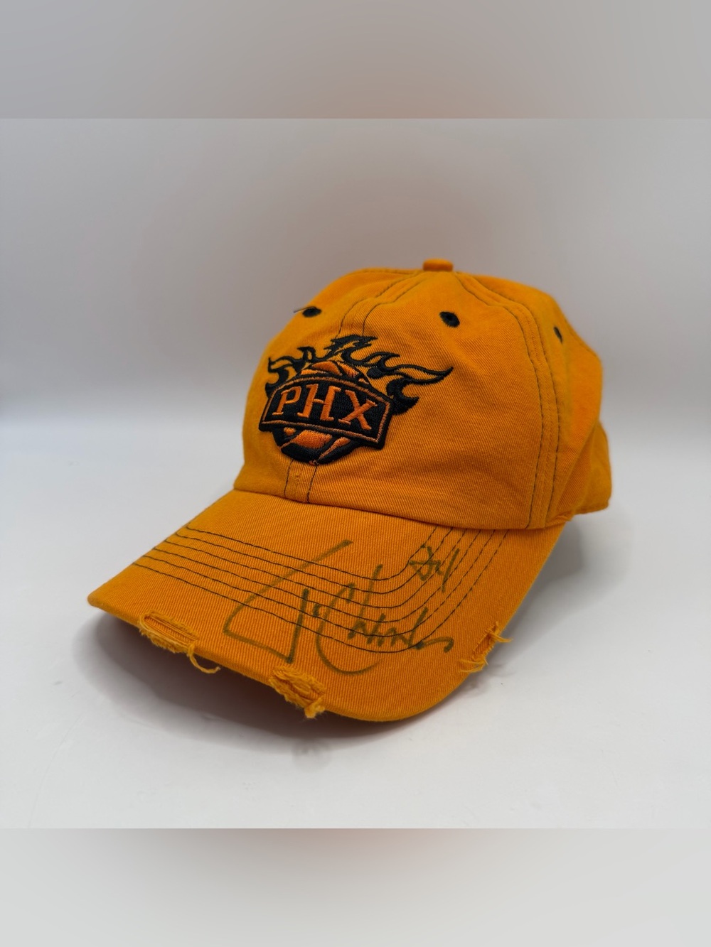 Phoenix Suns Distressed Strapback Hat Orange Signed NBA Cap Adjustable